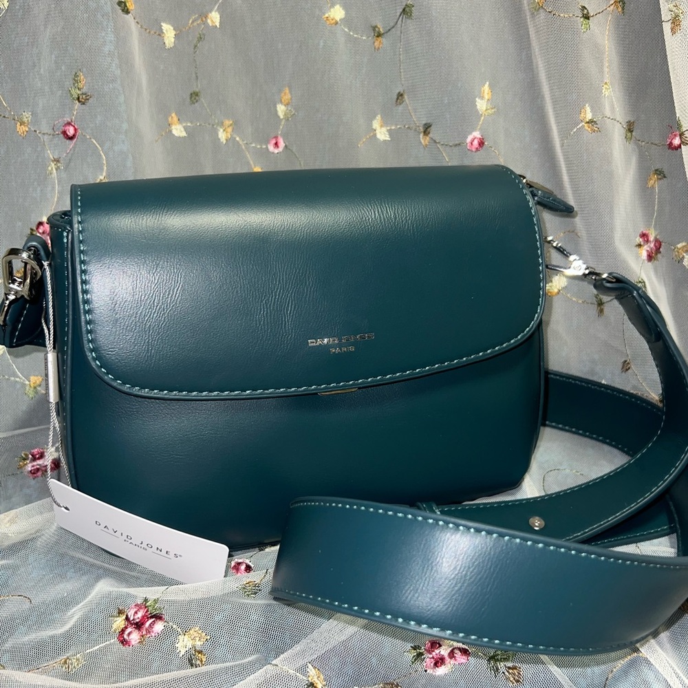 David Jones Teal/Peacock Shoulder/Crossbody Bag NWT